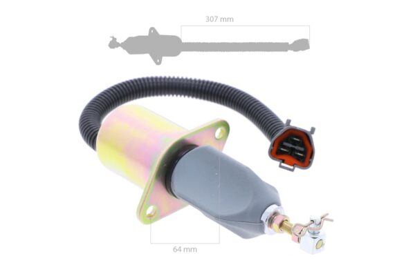 Stop solenoid 12 volt Yanmar, 4TNE94, 4TNE98, 4TNE106, 4TNV94, 4TNV98, Hyundai, Komatsu, Volvo, Etc., - Image 2