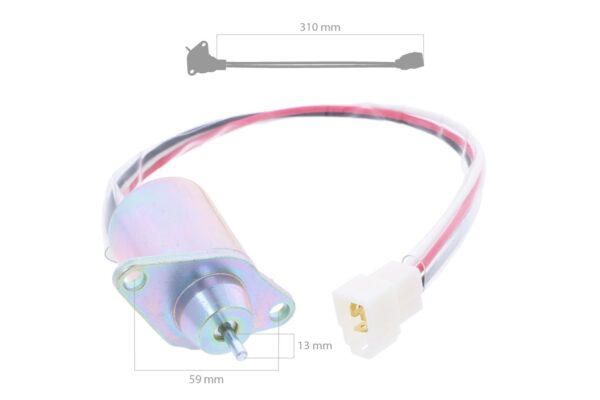 Stop Solenoid 12 volt Yanmar 2V78, 2V750, John Deere 355D, GX355, F735, Countax 18/50, Hustler, JCB, Ransomes - Image 2