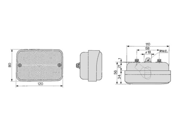 Light (left or right) Universal, Iseki TG, TH, TLE, TM, Massey Ferguson 1520, 1525, 1528, 1529, 1531, 1532, 1740, 1747, - Image 4