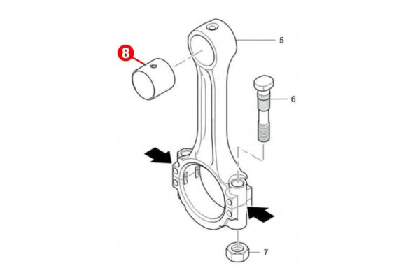 Connecting rod bushing STD Shibaura N843, N844, Perkins 104-19, 403C-15, 403D-15, 404D-22, 104-19, Caterpillar, C1.1 – C2.2, 3013C, 3014, 3024, 3024C, - Image 3