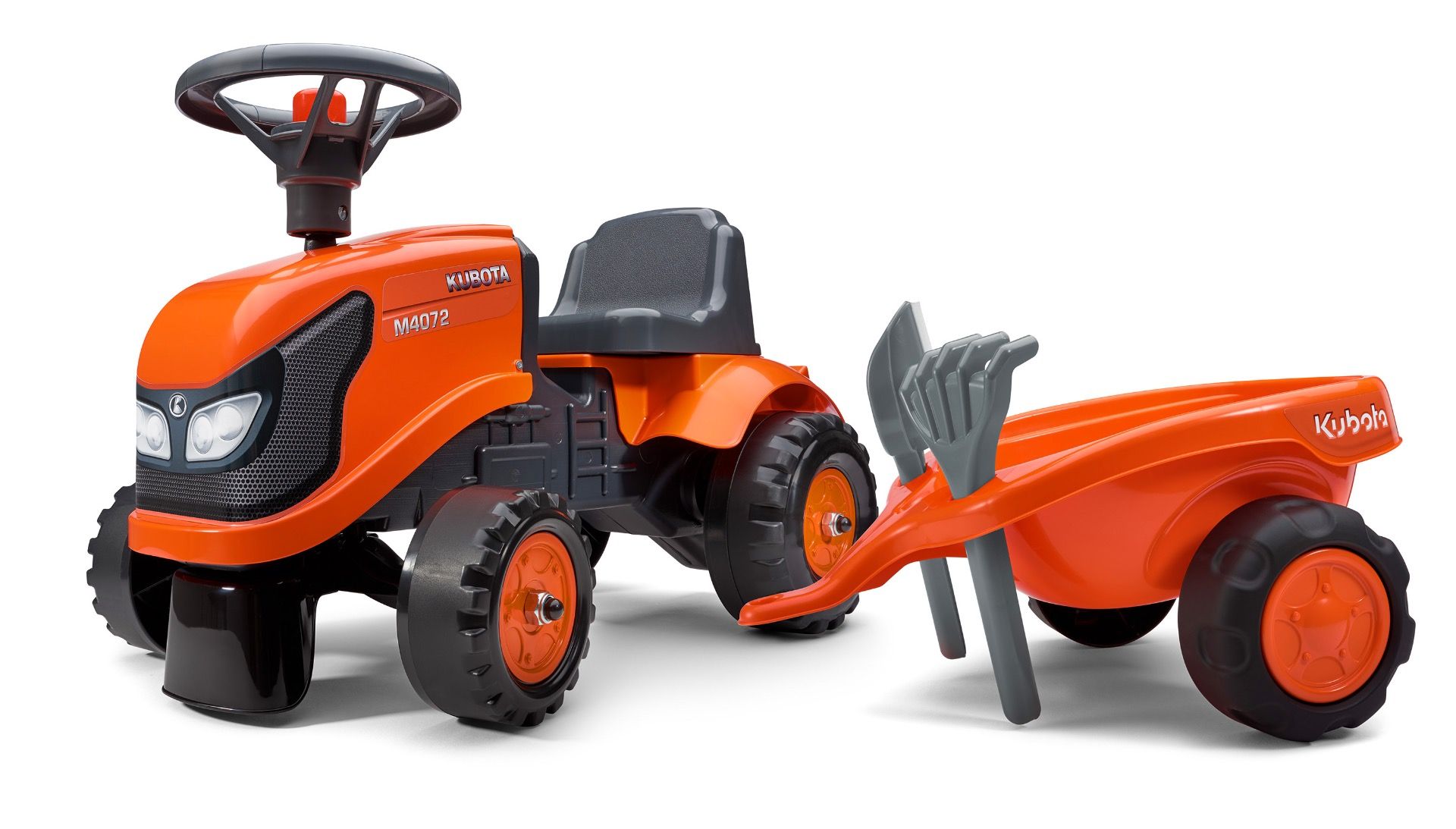 Kubota M4072 Ride On Tractor with trailer and tool