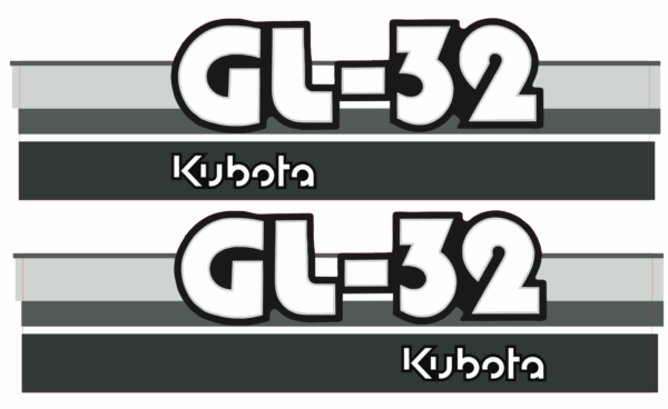 Bonnet decal sticker Kubota GL32