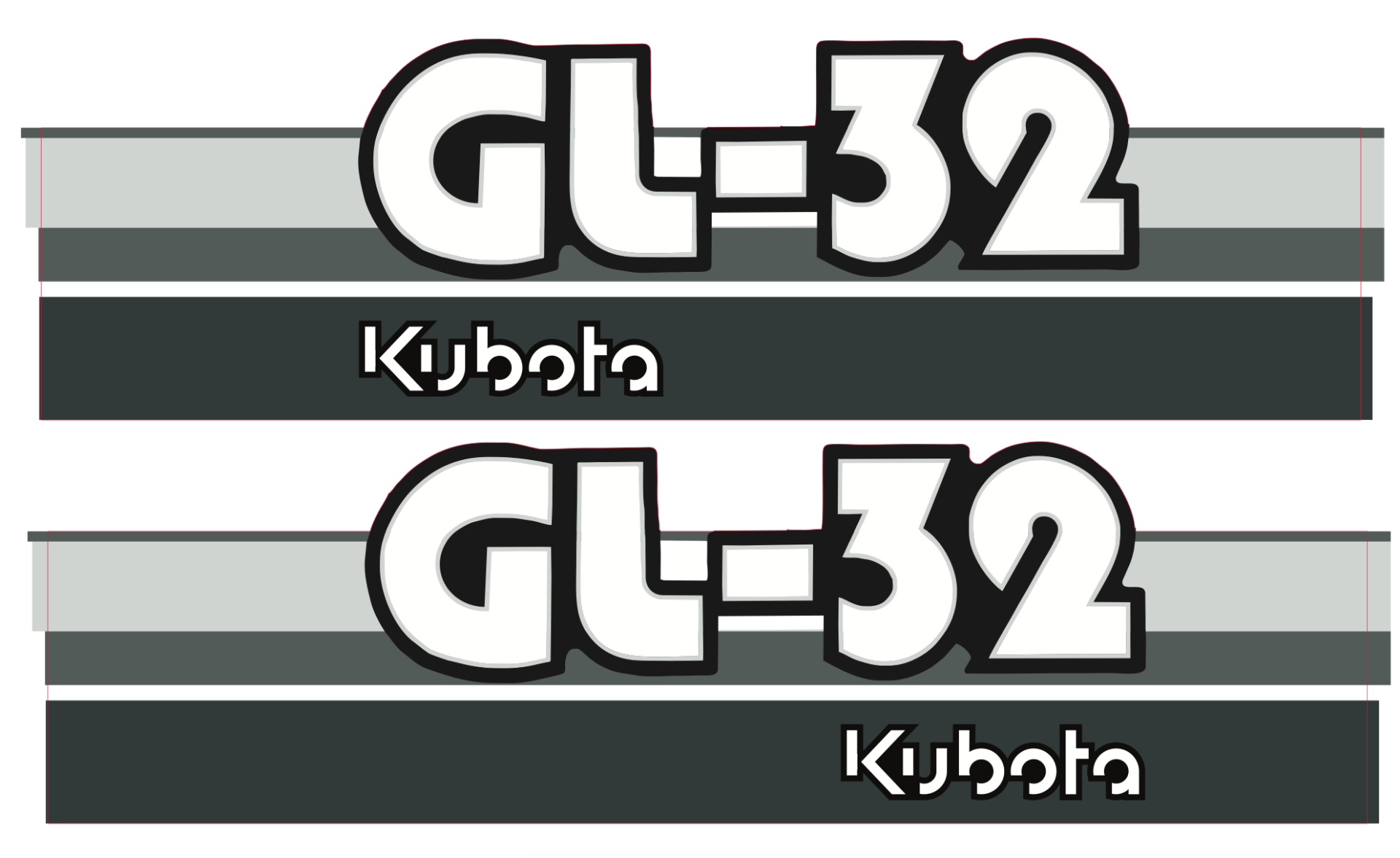 Bonnet decal sticker Kubota GL32