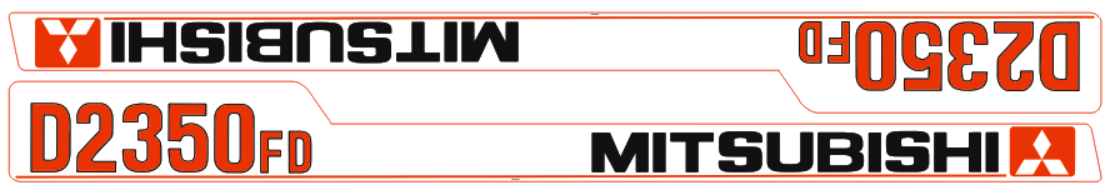 Bonnet decal sticker set Mitsubishi D2350