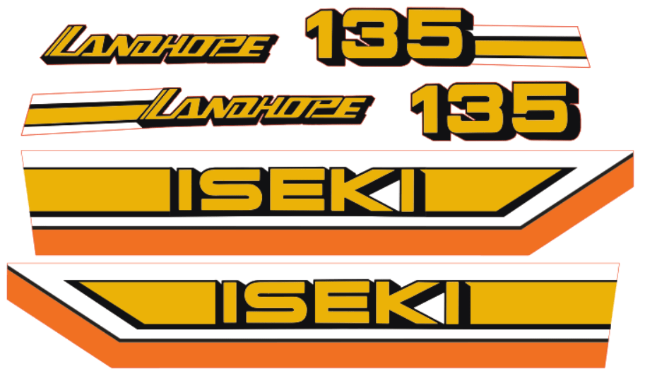 Bonnet decal sticker set Iseki Landhope TU135