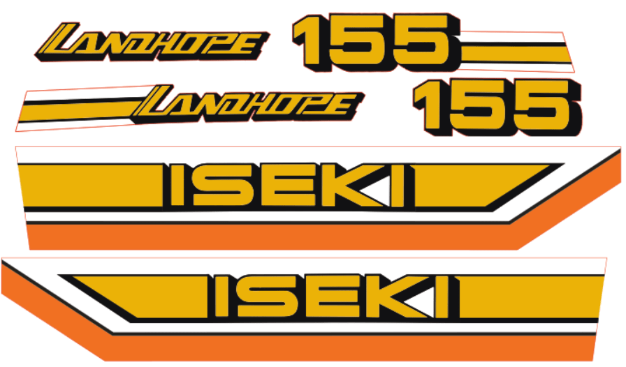 Bonnet decal sticker set Iseki Landhope TU155