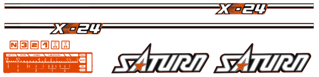 Bonnet decal sticker set Kubota Saturn X-24