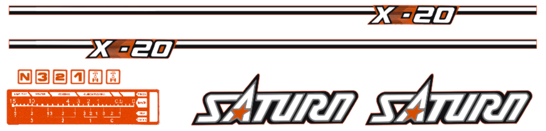 Bonnet decal sticker set Kubota Satrun X-20