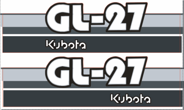 Bonnet decal sticker set Kubota GL27