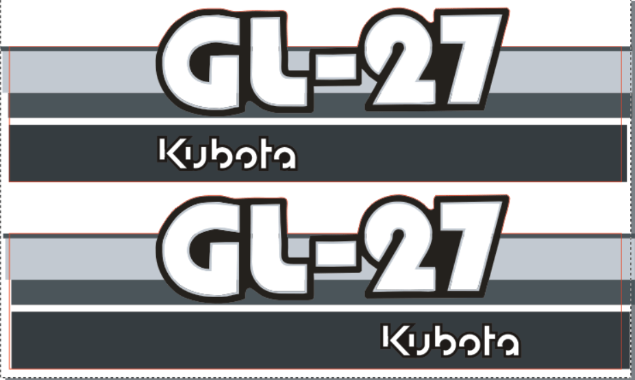 Bonnet decal sticker set Kubota GL27
