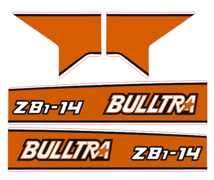 Bonnet decal sticker Kubota B1-14