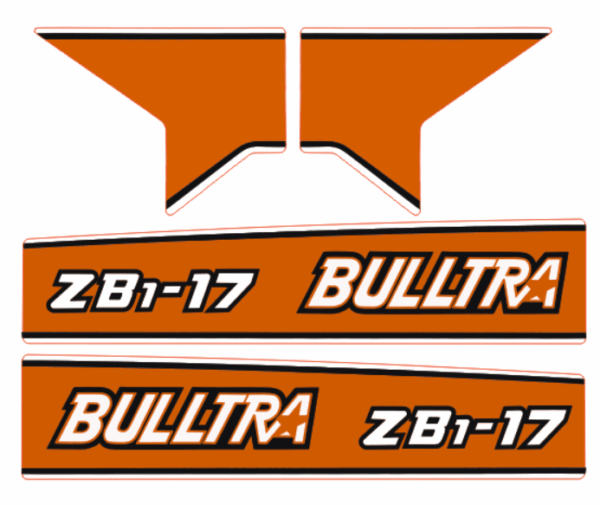 Bonnet decal sticker Kubota Bulltra B1-17