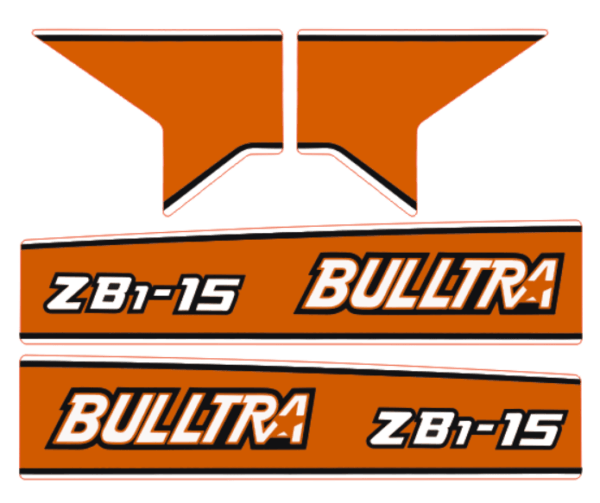 Bonnet decal sticker Kubota Bulltra B1-15
