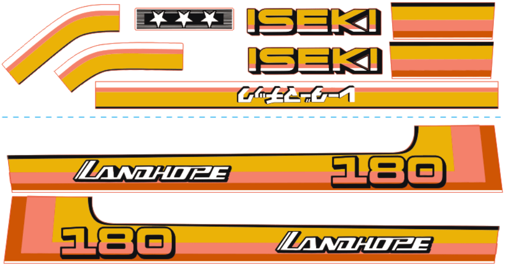 Bonnet decal sticker set Iseki Landhope TU180