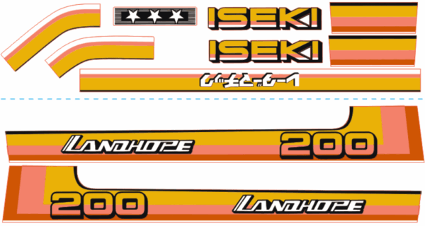 Bonnet decal sticker set Iseki Landhope TU200