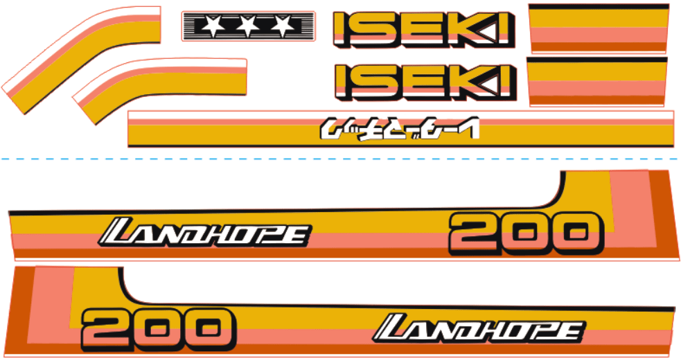 Bonnet decal sticker set Iseki Landhope TU200