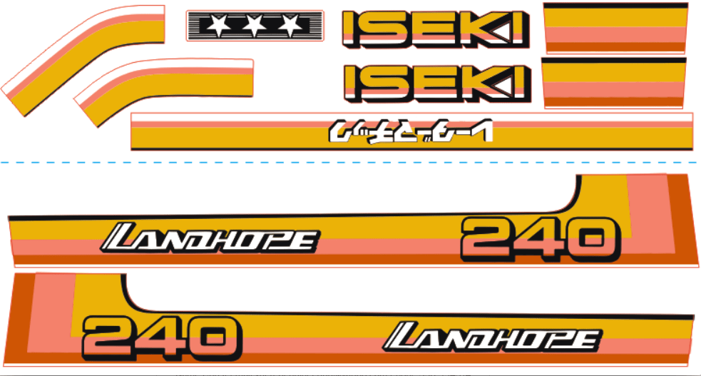 Bonnet decal sticker set Iseki Landhope TU240