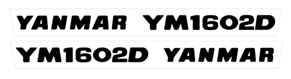 Bonnet decal sticker set Yanmar YM1602