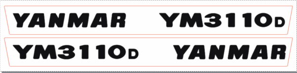 Bonnet decal sticker set Yanmar YM3110