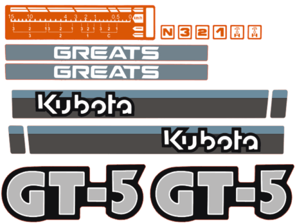Bonnet decal sticker Kubota GT5