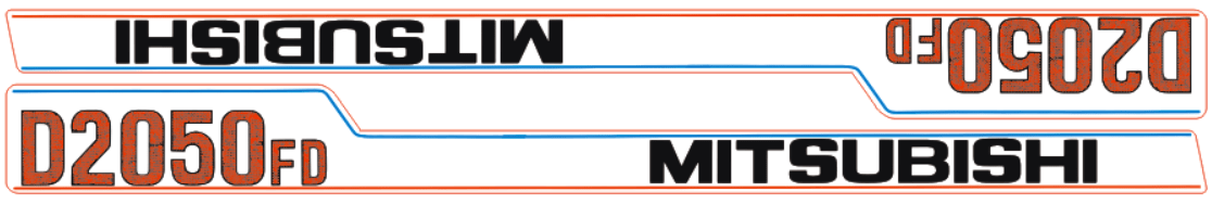Bonnet decal sticker Mitsubishi D2050