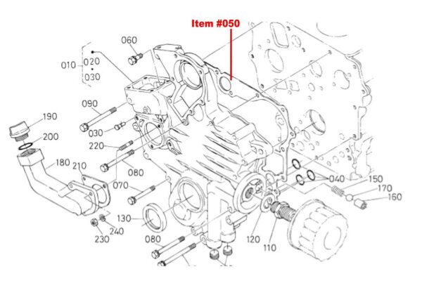 Distribution gasket Kubota Z400, Z402, Z430, Z482, Z602, D600, D640, D662, D722, D782, D902 - Image 2