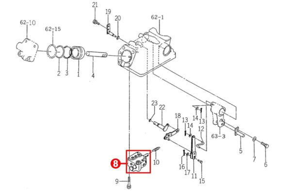 Lift valve Iseki TM, TU, TX, 2115, 2120, 2125, Bolens G152, G154, G174, H152, H174, Massey Ferguson 1205, 1215, 1225, - Image 8