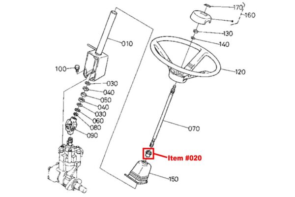 Bushing steering column Kubota B, L-types - Image 3