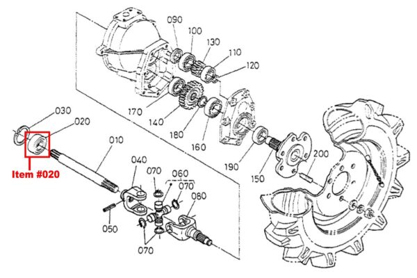 Seal 21x52x8 front axle 4WD Kubota B-types - Image 5