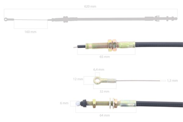 Throttle cable Kubota STV32, STV36, STV40, - Image 2