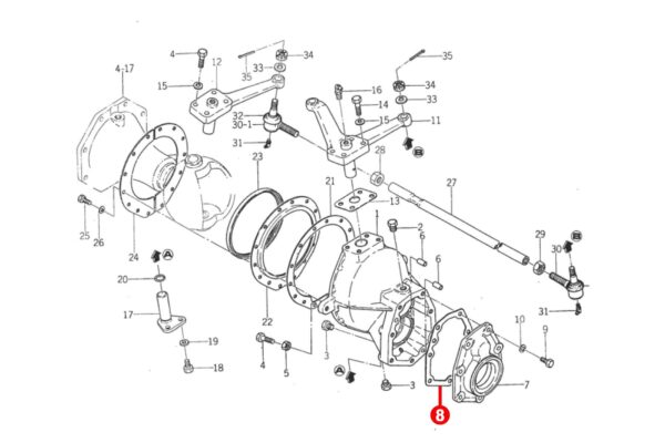 Gasket final drive front axle Iseki TX, Bolens G154, G174, H152, H174, Massey Ferguson 1120, White FB21 - Image 2