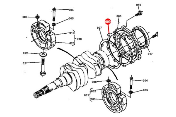 Gasket crankshaft seal holder Kubota D1100A, DH1101, D1102, D1301, D1302, D1402, F2302, S2200, S2600, S2602, S2800, V1500, V1501, V1701, V1702, V1902, Z750, Z751, Z851, - Image 2