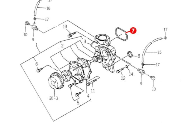 O-ring water pump Iseki E3AD1, 3AD1, 3AE1, 3AF1, 3AG1, E3AE1, E3AF1, E3AG1, Bolens, Massey Ferguson 1250, 1260, - Image 4