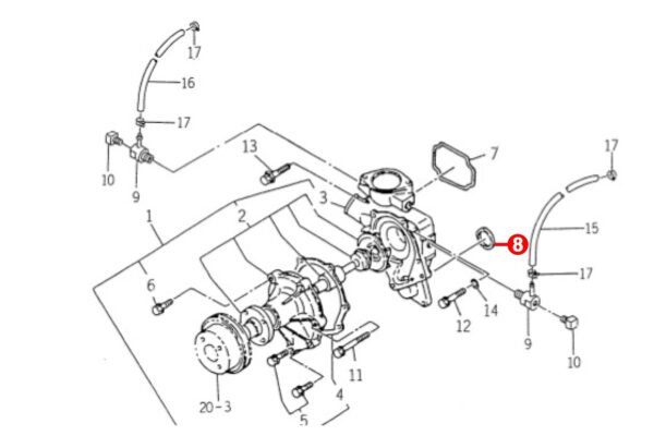 Water pump seal Iseki / Isuzu 3AD1, E3AD1, 3AE1, E3AE1, 3AF1, E3AF1, 3AG1, E3AG1, Bolens G-Types, Massey Ferguson 1250, 1260, - Image 4