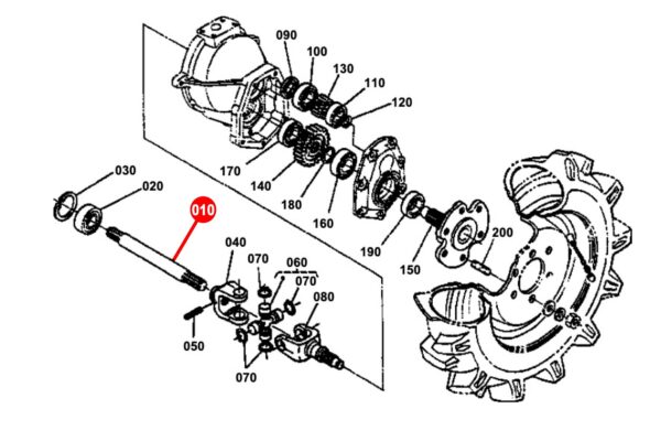 Drive shaft 4WD Kubota B1550, B5200, B6000, B6100, B6200, B7200 - Image 5