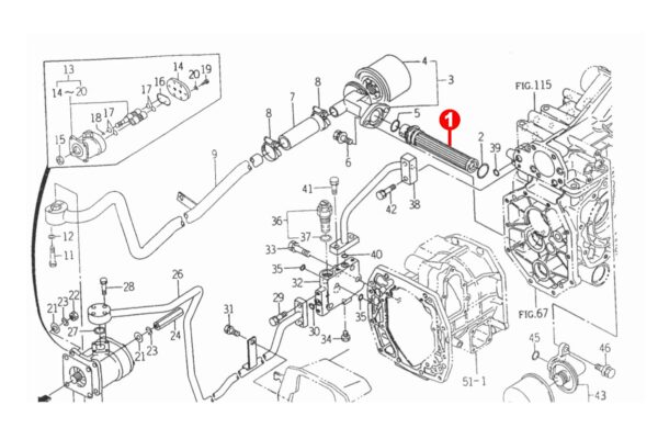 Hydraulic suction filter Iseki Sial, TF, SF, 3125, 3130, Massey Ferguson 1210, 1220, 1230 - Image 3