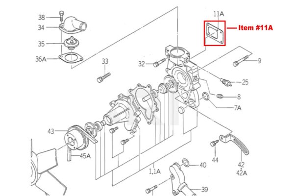 Water pump gasket Iseki TE, 3210, TL1900, Bolens G212, G214, Isuzu 3AF1, E3AF1 - Image 2