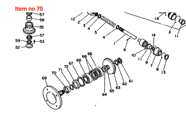 Yanmar Bush collar stub axle / seal 4WD YM1500 - Image 3