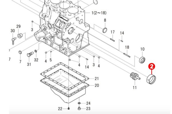 Crankshaft bearing bush STD Shibaura N843, N844, Perkins 103, 104, 403, 404, Caterpillar 3013, 3013C, 3014, 3024, 3024C, - Image 4