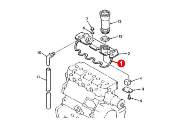 Valve Cover Gasket (upper) Shibaura N844, N844T, Perkins 104-19, 104-22, 404C-22, Caterpillar 3014, 3024, - Image 3