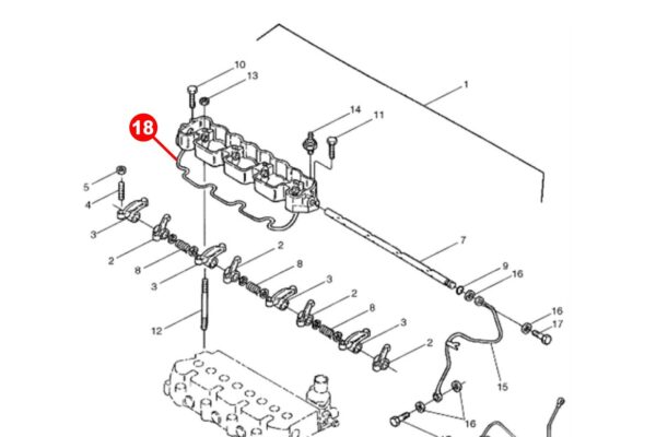 Valve Cover Gasket (lower) Shibaura N844, N844T, Perkins 104-19, 104-22, 404C-22, Caterpillar 3014, 3024, - Image 3