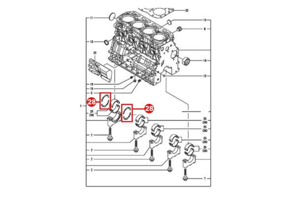 Axial Bearing  STD Yanmar 3TNE84/88, 3TNV84/88, 4TNE84/88, 4TNV84/88, TK482, TK486, Marine, Komatsu, - Image 2