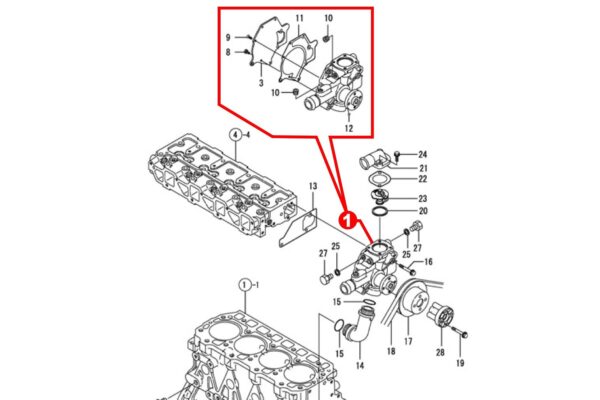 Water pump Yanmar 4TNE92, 4TNE94, 4TNE98, 4TNV98, 4TNV94L, Komatsu 4D92E, 4D94E, 4D98E, S4D94E, 4D94L, 4D94LE, - Image 6