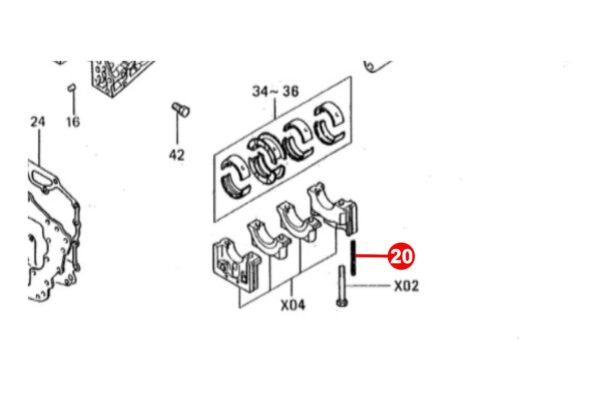 Oil seal main bearing cap set Mitsubishi L2E, L2E2, L3A, L3C, L3E, L3E2, - Image 2