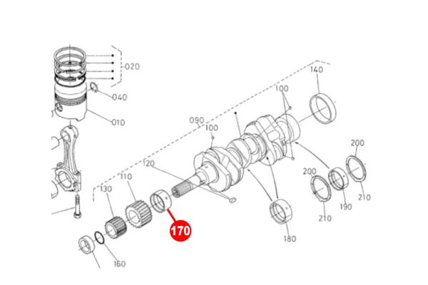 Main Bearing STD (frontside) Kubota D905, D1005, D1105, D1305, V1305, V1405, V1505, WG1605, - Image 4