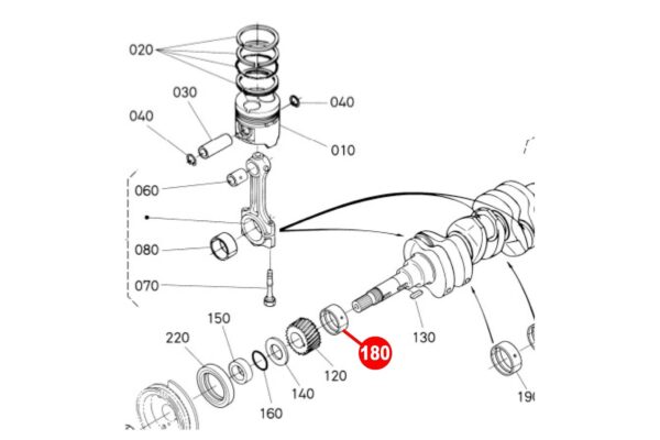 Main Bearing (frontside) STD 52mm Kubota DIV. 2, 3, 4, 5, 6 Cylinder engine types - Image 4