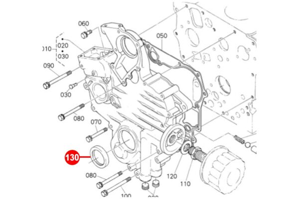 Crankshaft seal (frontside) Kubota D600, D640, D662, D722, D782, D902, Z400, Z402, Z430, Z482, Z602, - Image 5