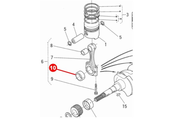 Con Rod bearing set STD Kubota D650, D750, D850, D950, - Image 3