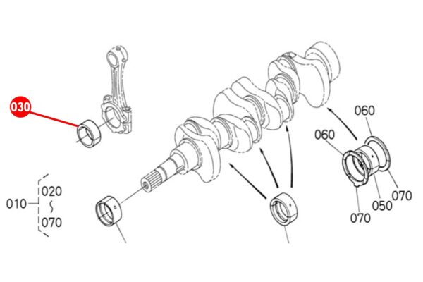 Con Rod bearing set STD Kubota D905, D1005, D1105, D1305, - Image 3
