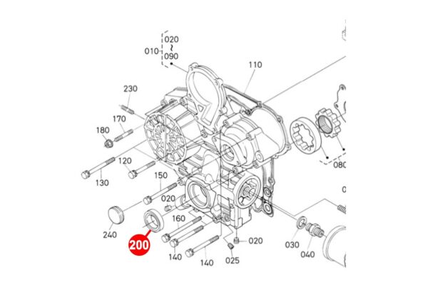 Crankshaft seal (frontside) Kubota D905, D1005, D1105, D1305, DF1005, V1205, V1305, V1405, V1505, WG1005, WG1605, - Image 5